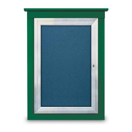 United Visual Products Sliding Glass Enclosed Letterboard, 96"x4 UV9009ACS-SATIN-BARBLU